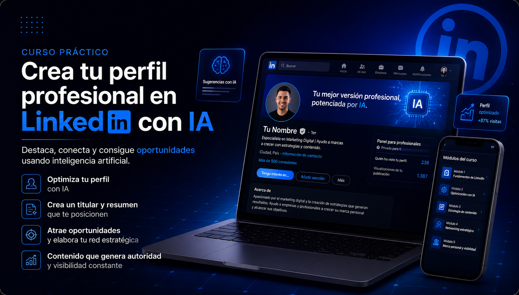 Crea tu perfil profesional en Linkedin con IA